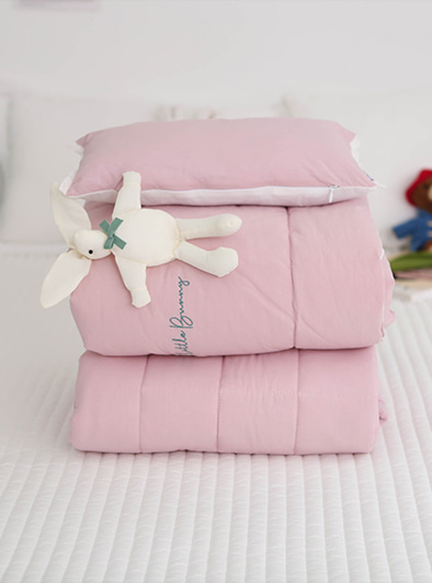 토끼인형 사계절 낮잠이불세트-핑크